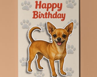 Chihuahua Dog Breeds - Pop Pets 3D Collection - Happy Birthday Card - Funny Animal Premium Quality Greeting Card Envelope Personalised card