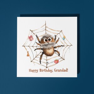 Divertente ragno nonno fatto a mano! Buon compleanno, nonno! Biglietto Divertente biglietto con animali Amanti degli animali Biglietto di auguri premium Busta