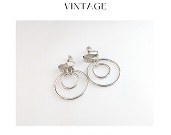 Elegant Radiance: Vintage Jewellery Silver Hoop Earrings