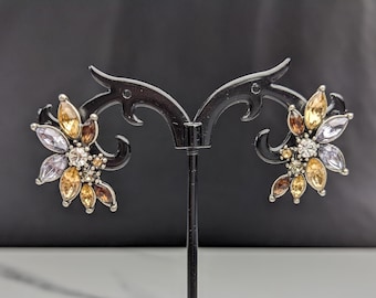 Lovely Silver-tone Rhinestones stud earrings by OHQ Jewellery