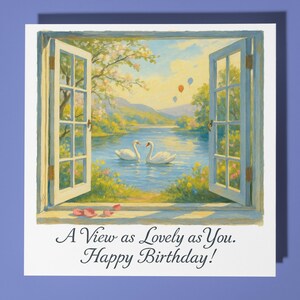 Une vue aussi belle que vous - carte de joyeux anniversaire - carte de voeux premium et enveloppe - famille amie soeur petite amie maman
