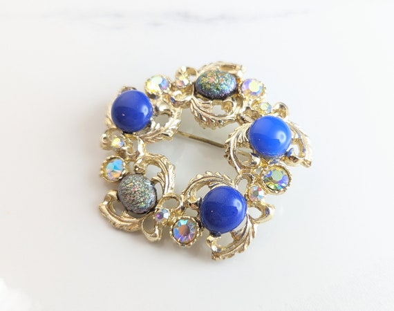 Beautiful Vintage Jewellery Multichrome Cabochons… - image 9