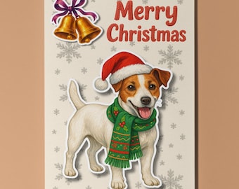 Jack Russell Terrier Dog - Pop Pets 3D Collection Christmas Card - Funny Animal - Premium Quality Greeting Card Envelope - Personalised card