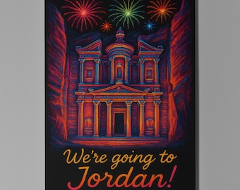 Neon Petra - We're going to Jordan Card - Premium Greeting Card and Envelope -Personalised City -  Friend Girlfriend Wife Family members