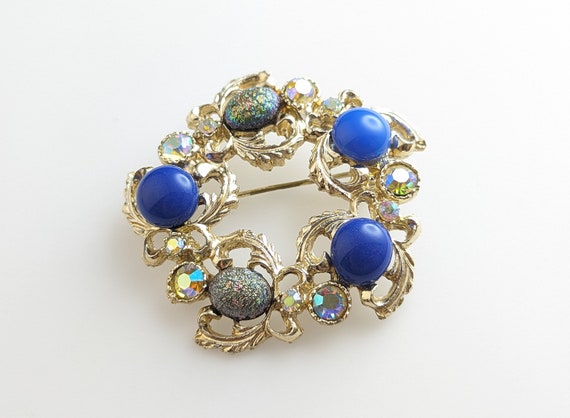 Beautiful Vintage Jewellery Multichrome Cabochons… - image 5