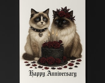 Cat Breeds Collection - Gothic Passion - Ragdoll Cats - Anniversary Card - Funny Cats - Premium Greeting Card & Envelope - Personalised card