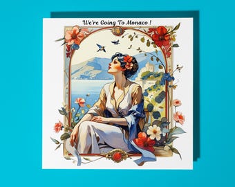 Handmade We're Going To Monaco – Surprise  Card surprise Card Premium Greeting Card  and Envelope