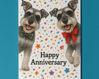 Dog Breeds Collection - Still Looking at You - Schnauzer Dogs - Anniversary Card - Funny Premium Greeting Card Envelope - Personalised card