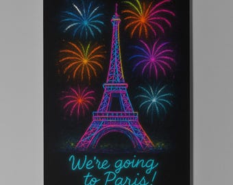 Eiffel Tower France We're going to Paris Card Premium Greeting Card Envelope Personalised City - Friend Girlfriend Wife Family