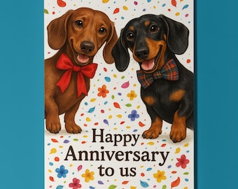 Dog Breeds Collection - Still Looking at You - Dachshund Dogs - Anniversary Card - Funny Premium Greeting Card Envelope - Personalised card