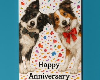Dog Breeds Collection - Still Looking at You - Border Collie - Anniversary Card - Funny Premium Greeting Card Envelope - Personalised card