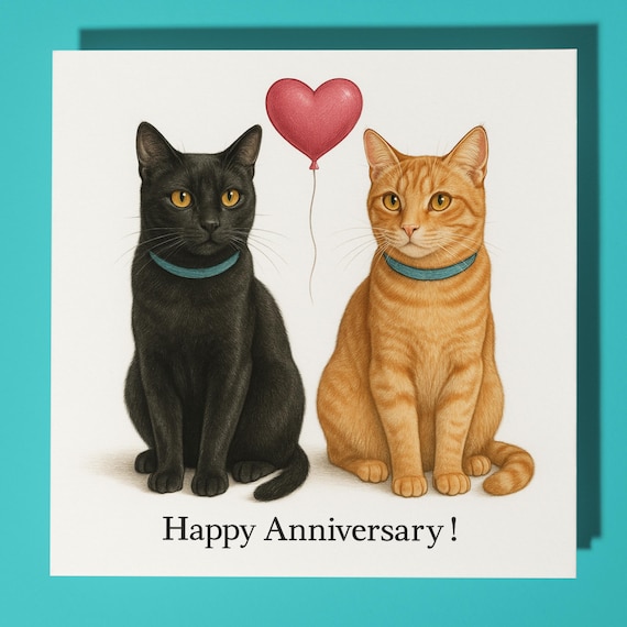 Cat Breeds Collection Orange and Black Cats Happy Anniversary
