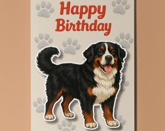 Bernese Mountain Dog Breeds - Pop Pets 3D Collection - Birthday Card Funny Animal - Premium Quality Greeting Card Envelope Personalised card