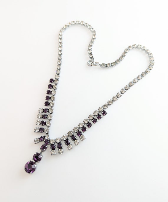 Beautiful Vintage Jewellery Amethyst Colour Cryst… - image 4