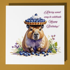 Tarjeta de cumpleaños de carpincho - Animal divertido - Tarjeta de felicitación y sobre premium - Tarjeta de cumpleaños personalizada - Mamá, papá, hijo, hermana, amigo, hermano