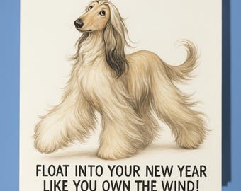 Afghan Hound Dog - Happy Birthday Card - Premium Greeting Card  Envelope - Personalised funny card - Family friend Son Daughter