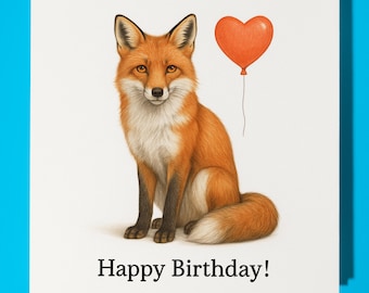 Animal Hugs Collection - Queen of the Den - Fox - Birthday Card - Funny Animal - Premium Greeting Card & Envelope - Personalised card