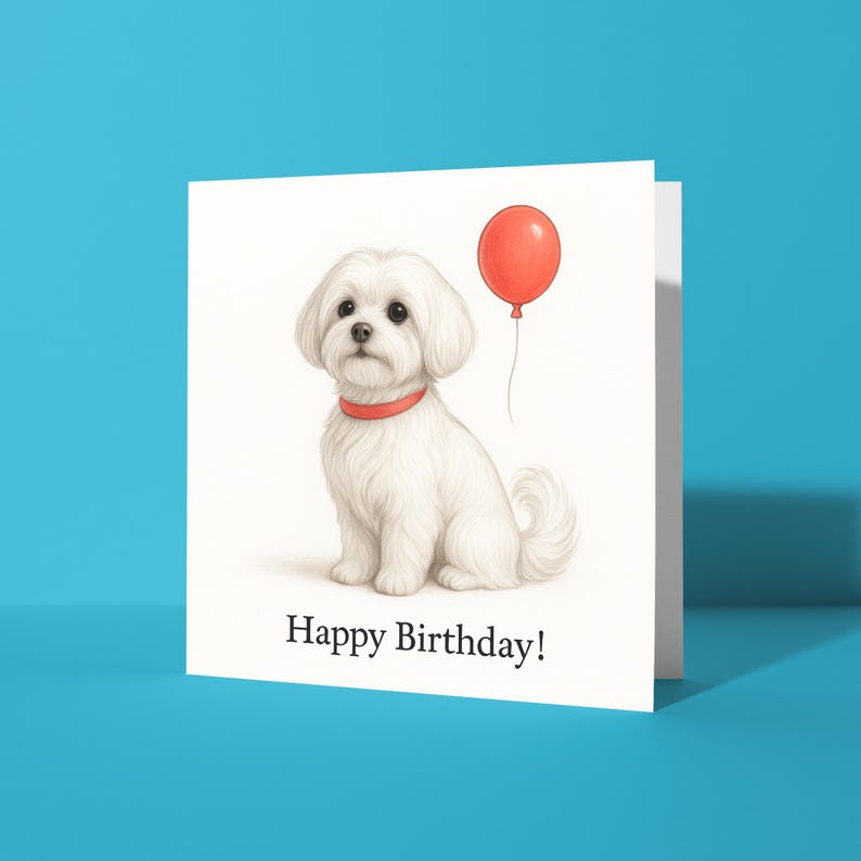 Dog Breeds Collection - Maltese Dog - Happy Birthday Card - Funny ...