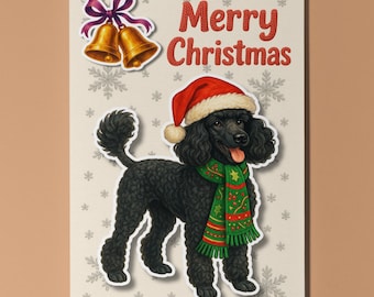Poodle Dog - Pop Pets 3D Collection - Merry Christmas Card - Funny Animal - Premium Quality Greeting Card & Envelope - Personalised card