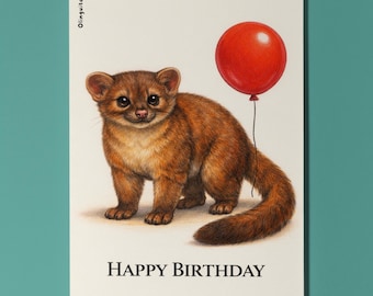 Animal Hugs Series Olinguito: Hidden Gem Happy Birthday Card Premium quality Greeting Card  and Envelope Personalised Unique Gift Zoology