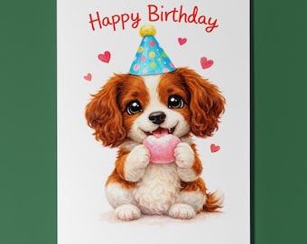 Springer Spaniel Birthday Card Personalised Kawaii Mochi Cute Dog Lover Gift