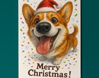 Corgi Dog - Snout Party Collection - Merry Christmas! Card - Funny Dog Breeds - Premium Greeting Card & Envelope Personalised card - Friends