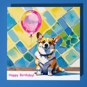 Corgihond gelukkige verjaardagskaart - grappig dier - Premiumwenskaart en envelop - Gepersonaliseerde hondenkaart - moeder zoon zus vriend dochter