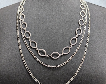 Beautiful  Vintage Silver-tone Multi-chain Necklace by Biogi Jewellery.