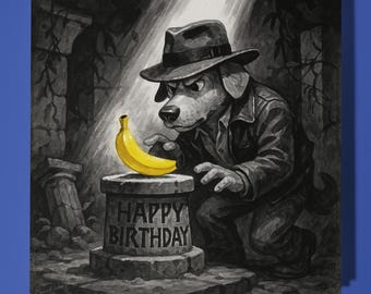 Indiana Bones - Movie Parody - Happy Birthday Card - Funny Animal Premium Greeting Card Envelope Personalised Dog card - Dad Mum Grandma