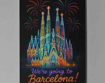 Spain Sagrada Familia - We're going to Barcelona Card - Premium Greeting Card Envelope -Personalised City -  Friend Girlfriend Wife