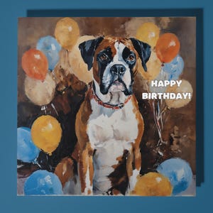Boxer Hund Geburtstagskarte - Lustige Tier Karte - Premium Grußkarte & Umschlag - Personalisierte Hunde Karte - Mama Papa Sohn Schwester Freund