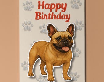 French Bulldog Dog Breeds - Pop Pets 3D Collection - Birthday Card - Funny Animal Premium Quality Greeting Card Envelope Personalised card