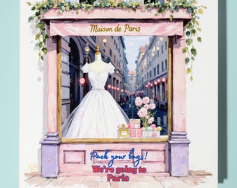 We're going to Paris! Card -  Funny Animal Premium Greeting Card & Envelope - Personalised City card - Couple Family Friend Girlfriend Wife