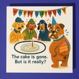 Investigatori di cani - Biglietto di auguri di buon compleanno - Animale divertente - Busta per biglietti di auguri premium - Cane personalizzato - Biglietto divertente - Amico di famiglia Papà