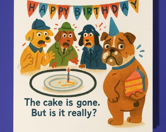 Dogs investigators - Happy Birthday Card - Funny Animal - Premium Greeting Card Envelope - Personalised dog - funny card - family friend Dad