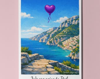 We are going to Italy - Sentiero degli Dei Card - Premium Greeting Card Envelope - Personalised - Friend Girlfriend Couples Husband Spouses
