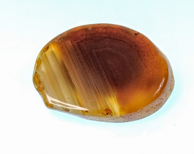 Lovely Jewellery Honey Colour Vintage Polished Agate Brooch