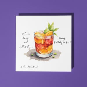 Handgemachter golden-roter Rum-Punsch - Cocktail - Lebendig, gewagt und voller Geschmack. - Happy Birthday Card Premium Grußkarte & Umschlag