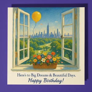 New York - Beautiful Days - Happy Birthday Card - Premium wenskaart en envelop - familie vriend zus vriendin moeder vader zoon