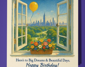New York - Beautiful Days - Happy Birthday Card - Premium Greeting Card & Envelope - Family Friend Sister Girlfriend Mum Dad Son