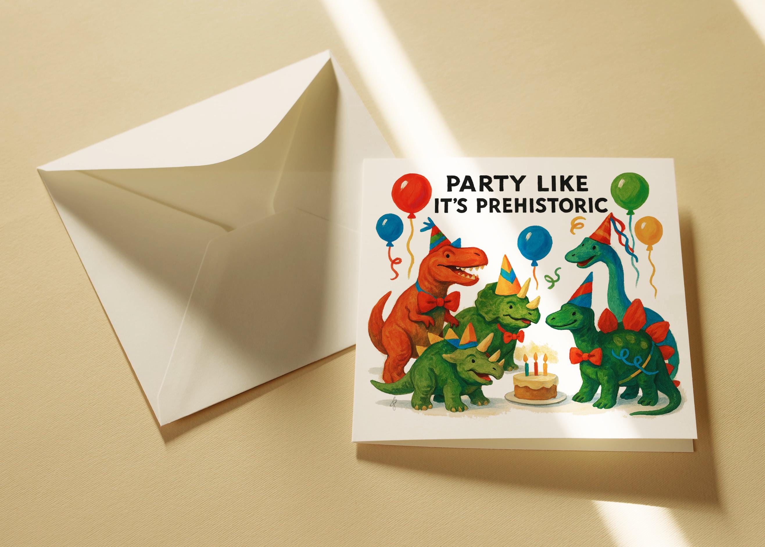 WBdesignz Biglietto Di Auguri Compleanno Dinosauro - Formato DIN A6 Con Busta - 'Sei Nicht Saurier, Jeder Wird Mal Alt' - Carta Premium 300g/m²