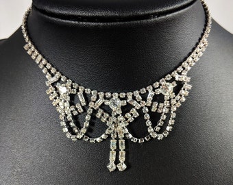 Vintage Sensational Faux Diamond Necklace Jewellery by WEISS - Bridal Necklace