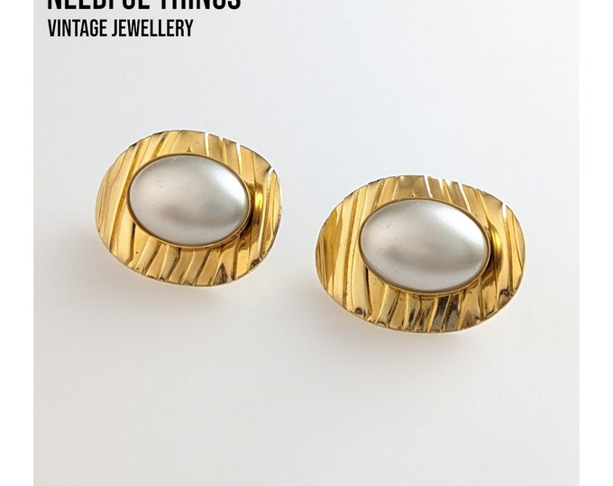 Elegance Unveiled: Timeless Jewellery Gold-Tone & Pearl Clip-On Earrings