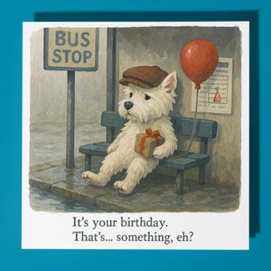 Scottish Terrier - Biglietto di auguri di buon compleanno - Animale divertente - Busta per biglietti di auguri premium - Biglietto di auguri personalizzato con cane - Sorella, figlia, amica, papà