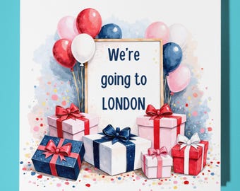 We're going to London Card -  Premium Greeting Card & Envelope - Personalised City card - Couple Family Friend Girlfriend Wife