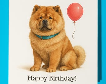 Dog Collection - Chow Chow Dog - Happy Birthday Card - Funny Animal - Premium Greeting Card & Envelope - Personalised card - Friend Family
