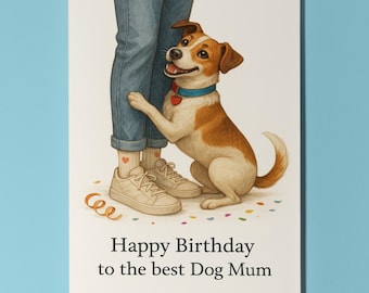 My Human Is the Best Collection Jack Russell Terrier Happy Birthday to the best dog Mum Card Premium Greeting Card Envelope Personalised