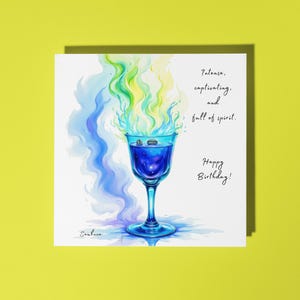 Sambuca fatta a mano - cocktail - Intenso, accattivante e pieno di spirito - Biglietto di auguri di buon compleanno Biglietto di auguri premium e busta
