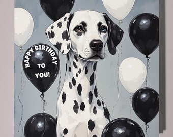 Handmade Dalmatian dog Birthday Card - Personalised Dog card Funny Animal Card Premium - Greeting Card & Envelope Mum Dad Son Sister Friend