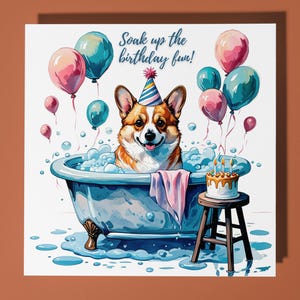 Corgi Dog Happy Birthday Card - Divertente biglietto di auguri premium con animale e busta - Biglietto personalizzato per cani - Figlio Sorella Amica Figlia Mamma